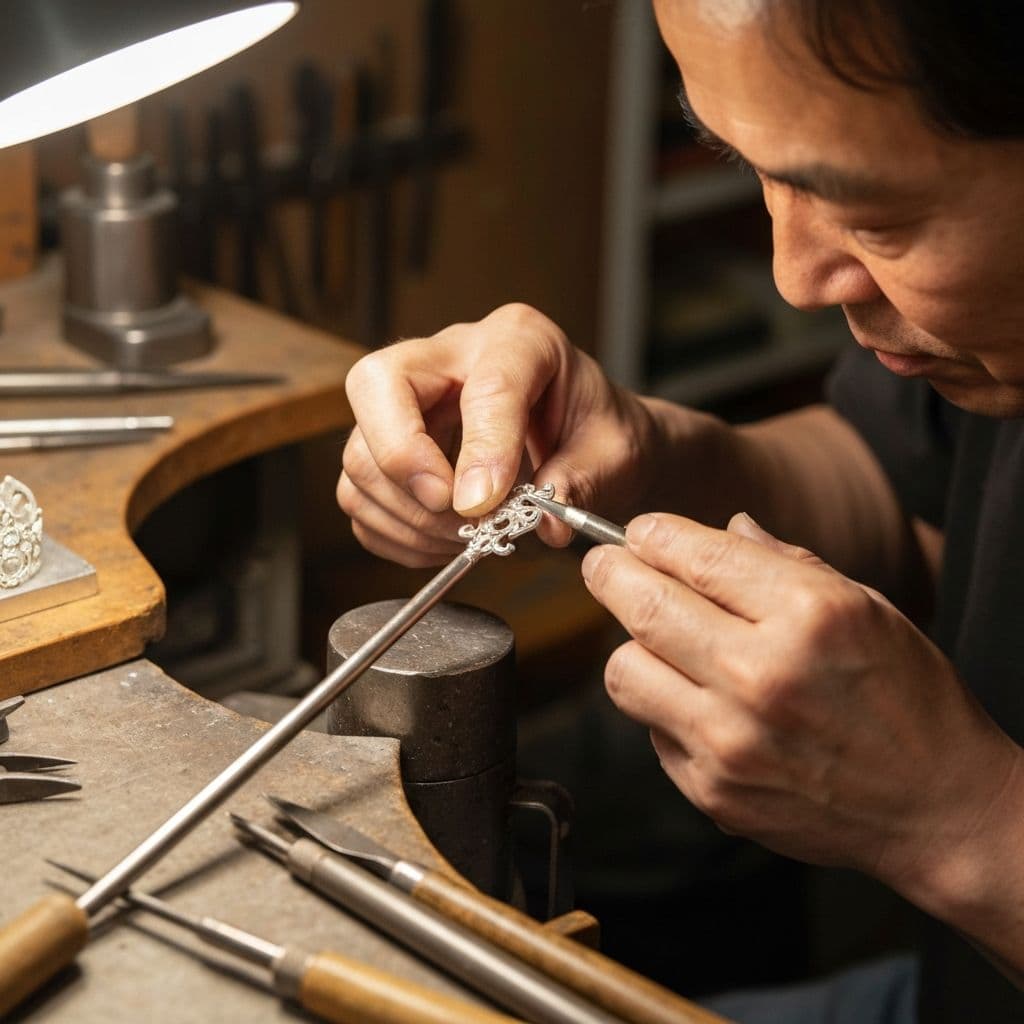 Master jeweler at work